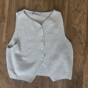 Zara Cream Textured Tank Top